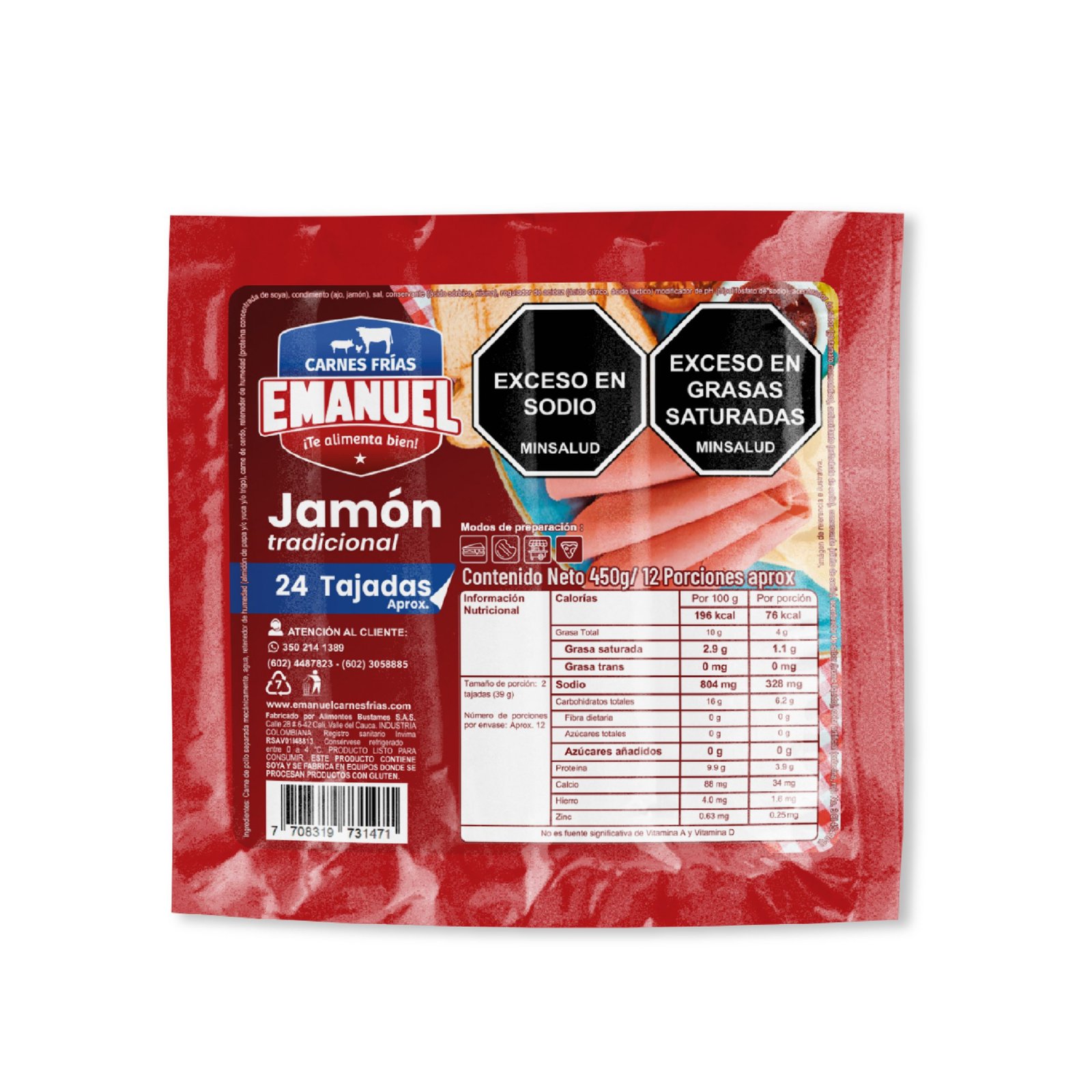 Jamón tradicional 450 g