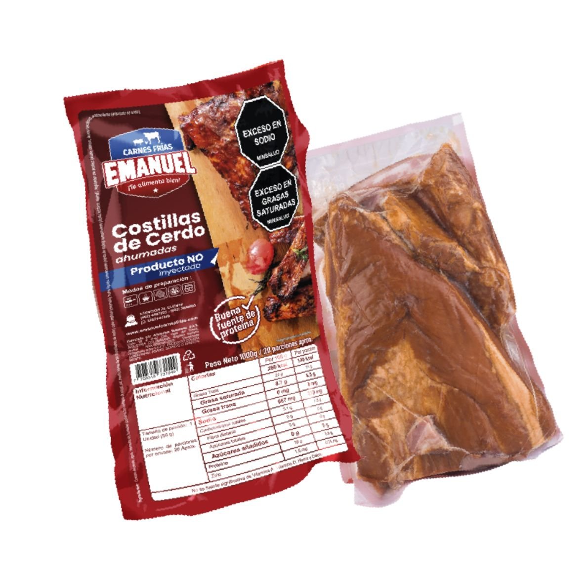 Costilla de cerdo ahumada 1000 g